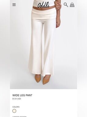 White Wide-Leg Boot Cut Pants